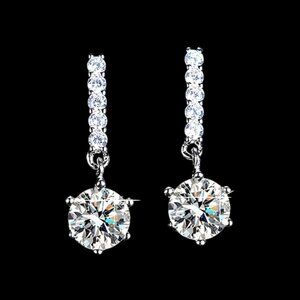 Pure Brilliance · 2ct Moissanite Dangle Earrings · Sterling Silver